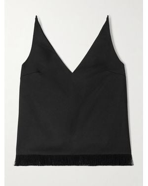 FFORME Emory Fringed Satin Tank - Black