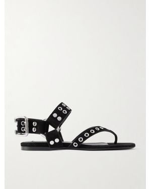 Alaïa Sandalen Aus Veloursleder Mit Verzierungen - Schwarz