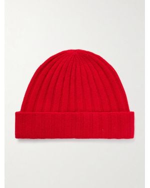 TOTEME Ribbed Cashmere Beanie - Red