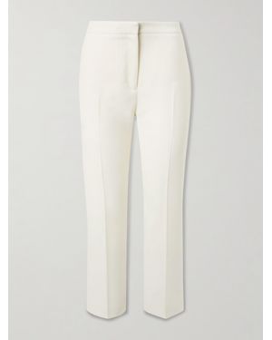 McQueen Wool-Canvas Tapered Trousers - White