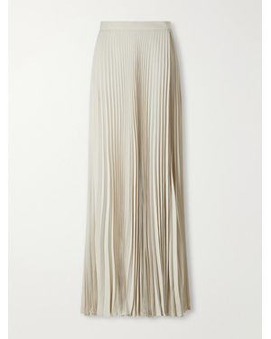 Tom Ford Plisse Crepe De Chine Midi Skirt - White