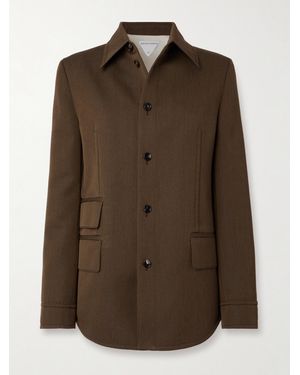 Bottega Veneta Veste En Serge De Laine - Marron