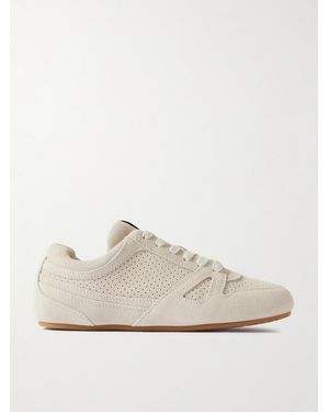 Isabel Marant Senny Perforated Suede Sneakers - Natural