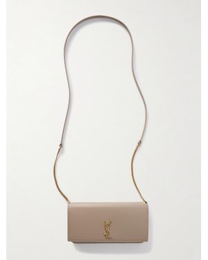Saint Laurent Cassandre Strap Smartphone-Hülle Aus Leder - Weiß