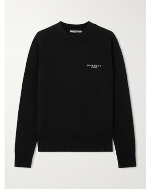 Givenchy Embroidered Wool And Cashmere-Blend Jumper - Black