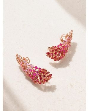 ANANYA Scatter Ohrringe Aus 18 Karat Roségold Mit Mehreren Steinen - Pink