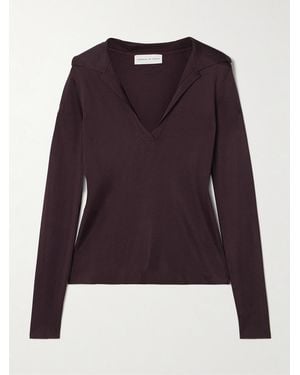 Veronica de Piante Ada Stretch-Knit Polo Shirt - Purple