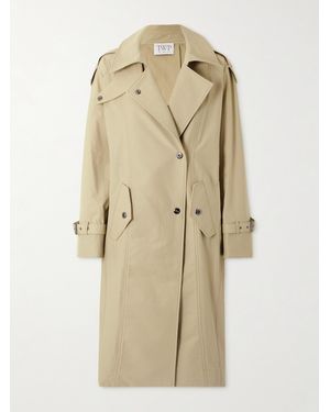 Twp Long Bogie Mantel Aus Gabardine Aus Einer Baumwollmischung - Natur