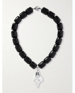 Julietta Collier En Plaqué Argent Et Résine Ponza - Noir