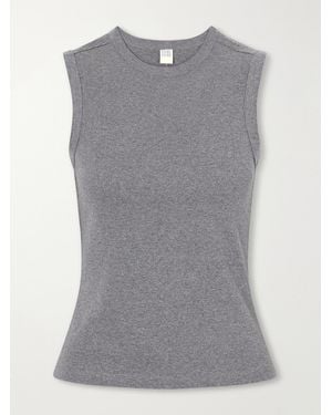 Flore Flore Esmé Ribbed Organic Cotton-Jersey Tank - Grey