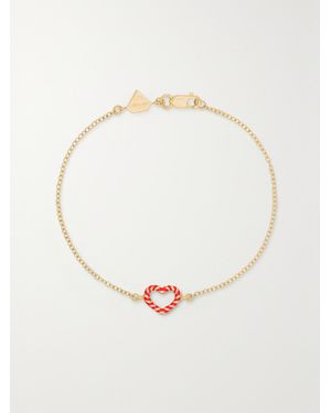 Alison Lou Heart Streamer 14-Karat And Enamel Bracelet - White