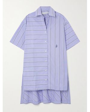 JW Anderson Hemd-Blusenkleid Aus Einer Gestreiften Baumwollmischung - Lila