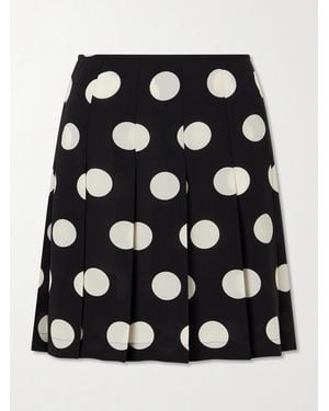 Junya Watanabe Pleated Polka-Dot Georgette Midi Skirt - Black