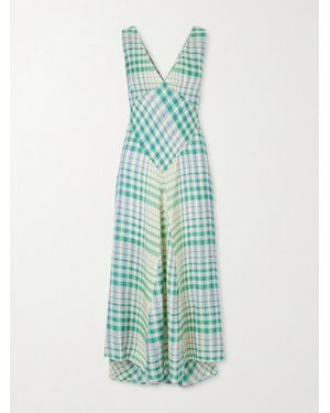 Polo Ralph Lauren Checked Woven Midi Dress - Blue