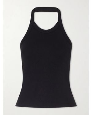 Flore Flore Angie Organic Cotton-Jersey Halterneck Tank - Black