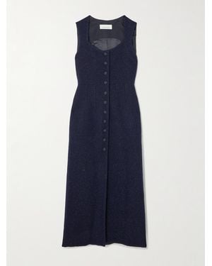 LIBEROWE Avery Metallic Wool-Blend Tweed Midi Dress - Blue