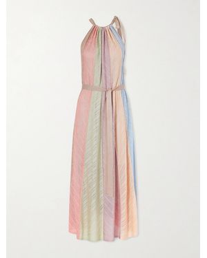 Zimmermann Mahon Splice Halter Mesh Midi Dress - White
