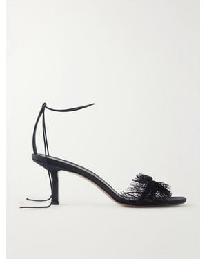 Neous Belel Lace-Trimmed Twill Sandals - Black