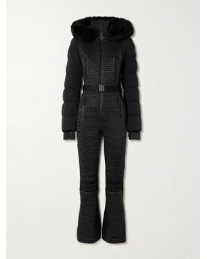 Mackage Lorelle Gesteppter Skianzug Mit Kapuze, Gürtel, Besatz Aus Plüschmaterial Und Daunenfüllung - Schwarz