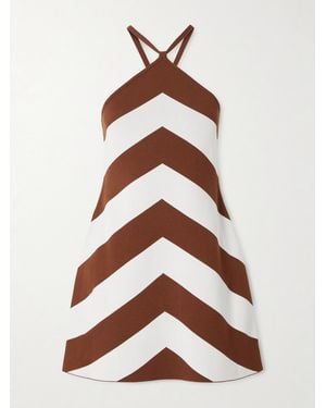Cult Gaia Nelson Neckholder-Minikleid Aus Gestreiftem Jacquard-Strick - Braun