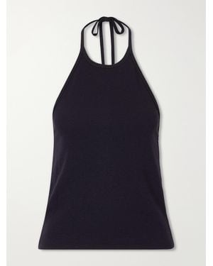 La Ligne Ribbed Jersey Halterneck Tank - Blue