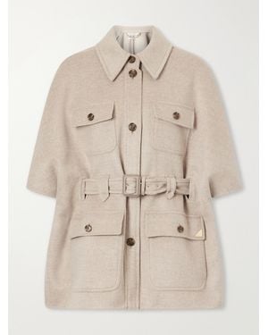 Max Mara Belted Cashmere Cape - Natural