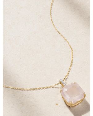 Mateo 14-Karat, Topaz And Diamond Necklace - Natural