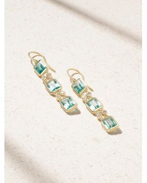 Ileana Makri Tile Drop 18-Karat Apatite And Diamond Earrings - Natural