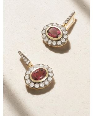 Marlo Laz Lexi 14-Karat, Rhodolite And Diamond Earrings - Natural