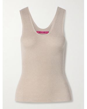 The Elder Statesman Delicash Ribbed Cashmere And Silk-Blend Tank - Natural