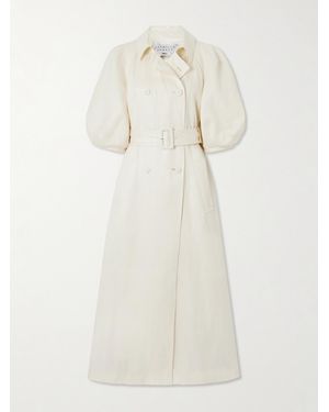 Gabriela Hearst Iona Doppelreihiger Trenchcoat Aus Leinen Mit Gürtel - Natur