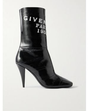 Givenchy Stiefel Aus Strukturiertem Leder Mit Print - Schwarz