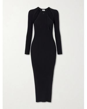 Courreges Cutout Ribbed-Knit Maxi Dress - Blue