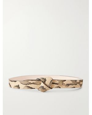Isabel Marant Lassio Snake-Effect Leather Belt - Natural