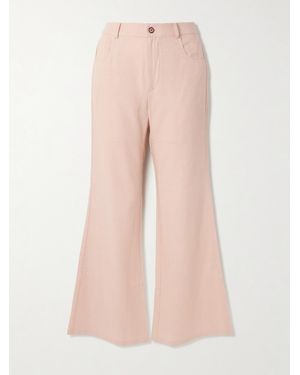 Alix Of Bohemia Bunny Embellished Silk Flared Trousers - Pink