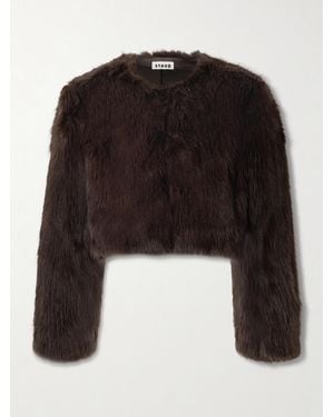 STAUD Veste Raccourcie En Poils Synthétiques Casmira - Noir