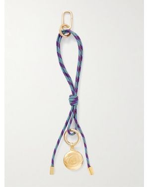 Joolz by Martha Calvo Evil Eye-Plated Striped Cord Bag Charm - Blue