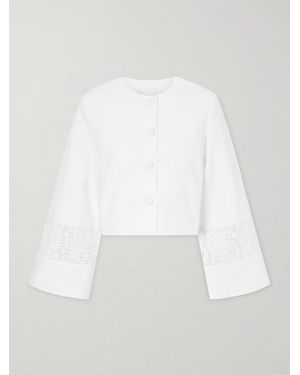 D'Estree Ruby Broderie Anglaise-Trimmed Cotton-Poplin Jacket - White