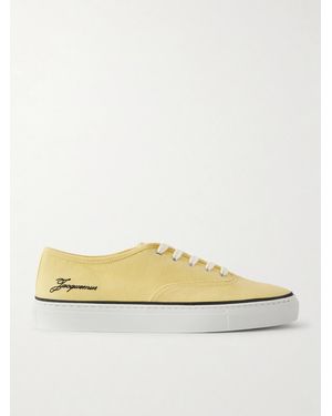 Jacquemus Le Fefe Embroidered Canvas Trainers - Yellow