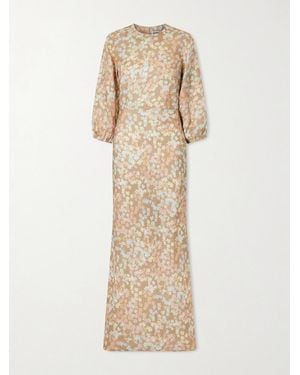 BERNADETTE Berna Floral-Print Linen Maxi Dress - Natural