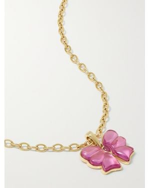 MASON & BOOKS Berkeley 14-Karat, Topaz And Sapphire Necklace - Pink