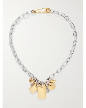 Laura Lombardi Diario Rhodium- And-Plated Necklace - Natural