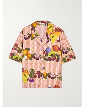 Eres Cherry Printed Silk-Twill Shirt - Pink