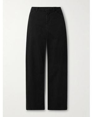 Nili Lotan Tribeca Barrel-Hose Aus Gebürstetem Twill Aus Einer Baumwollmischung - Schwarz