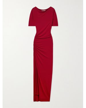 Jason Wu Ruched Stretch-Jersey Maxi Dress - Red