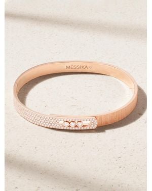 Messika Move Noa Ciselé 18-Karat Rose Diamond Bangle - Natur