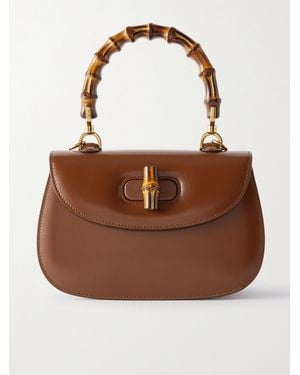 Gucci Bamboo 1947 Leather Shoulder Bag - Braun