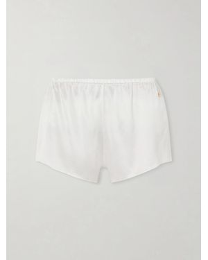 ÉTERNE Lane Silk-Blend Satin Shorts - White