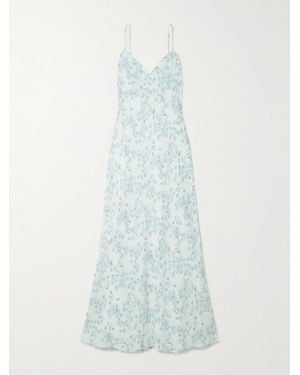 Theory Floral-Print Satin Midi Dress - White