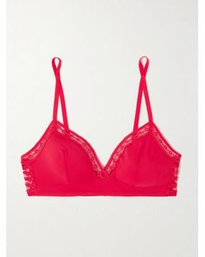 Eres Bubble Rituel Lace-Trimmed Stretch-Jersey Soft-Cup Triangle Bra - Pink
